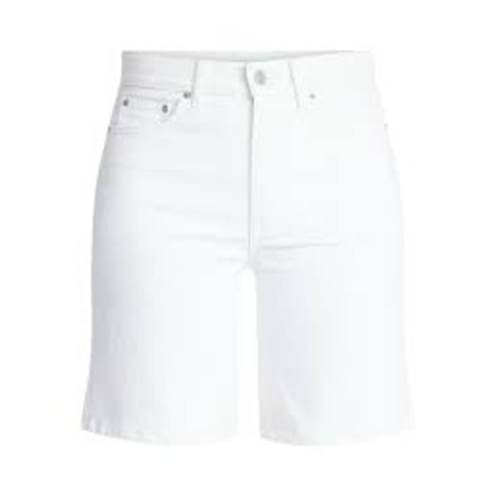 Clean Girl High Rise Bermuda Denim Coastal NEW Shorts White Size 10 9 Inch